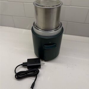 KitchenAid Green Coffee Grinder with Silver Accents